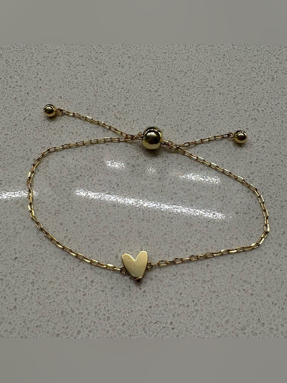 Gold Heart Adjustable Bracelet